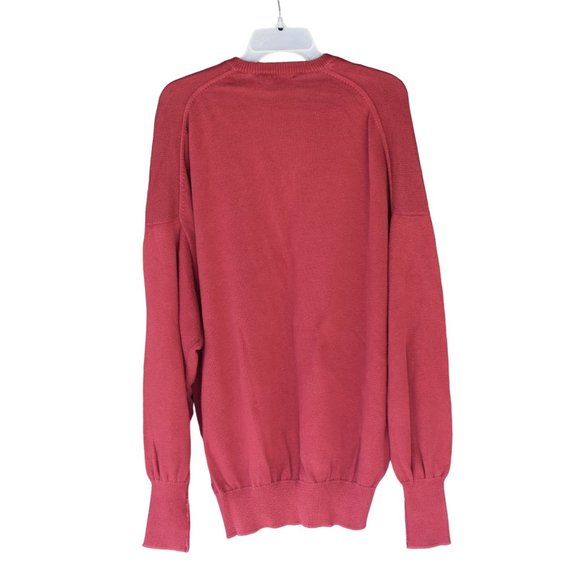 Vintage Men's Clark and Gregory Red Cotton Raven Golf Club V-neck Sweater XXL - Picture 3 of 6